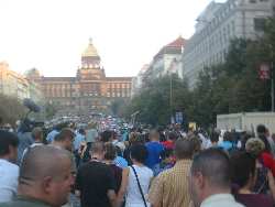 Carfree Parade on Wenceslas Square, Prague