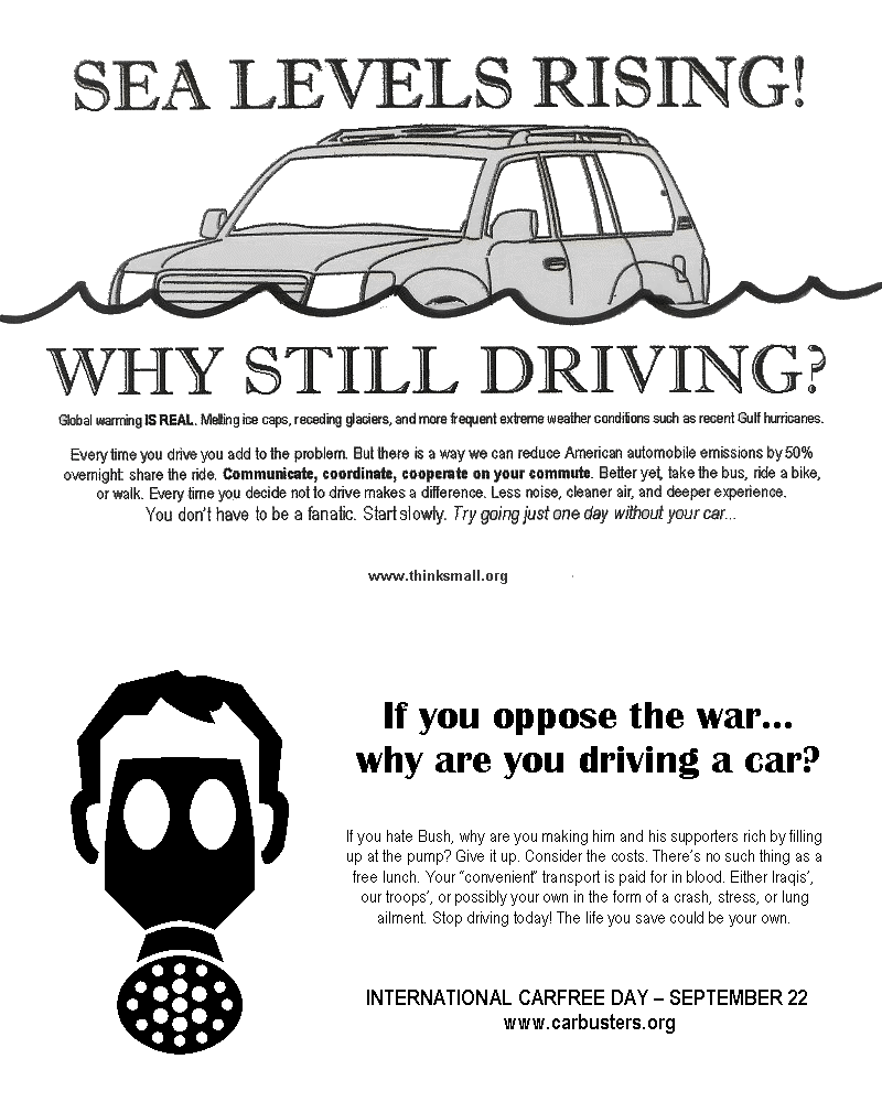 Try Not Driving Sep 22 - check carbusters.org for more on living with less