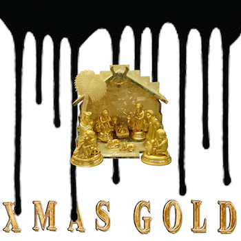 4Shadows
                          XMAS GOLD LP album cover (gold-plated nativity
                          with dripping oilspill)